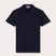 Men's Navy Blue Powell Terry Polo Shirt front view. Blue terry towelling polo shirt for men with short sleeves.