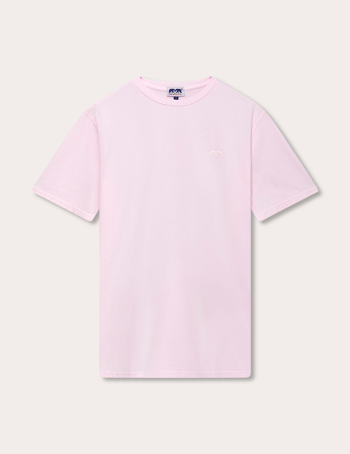 Men's Pastel Pink Lockhart T-Shirt on a white background, featuring a simple and elegant soft pink design perfect for a relaxed day out.