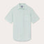 Mens Sea Air Manjack Linen Shirt in pastel hue, short-sleeved, button-down, chest pocket, lightweight and breathable.