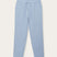 Front view of Men's Sky Blue Eleuthera Linen Trousers. Old money men's style linen trousers with drawstring waist and 2 pockets in sky blue colour. Part of Love Brand resort wear range.