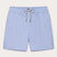 Men's Sky Blue Staniel Swim Shorts front view. Plain blue swim shorts featuring drawstring tie and elasticated waist.