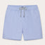 Men's Sky Blue Staniel Swim Shorts front view. Plain blue swim shorts featuring drawstring tie and elasticated waist.