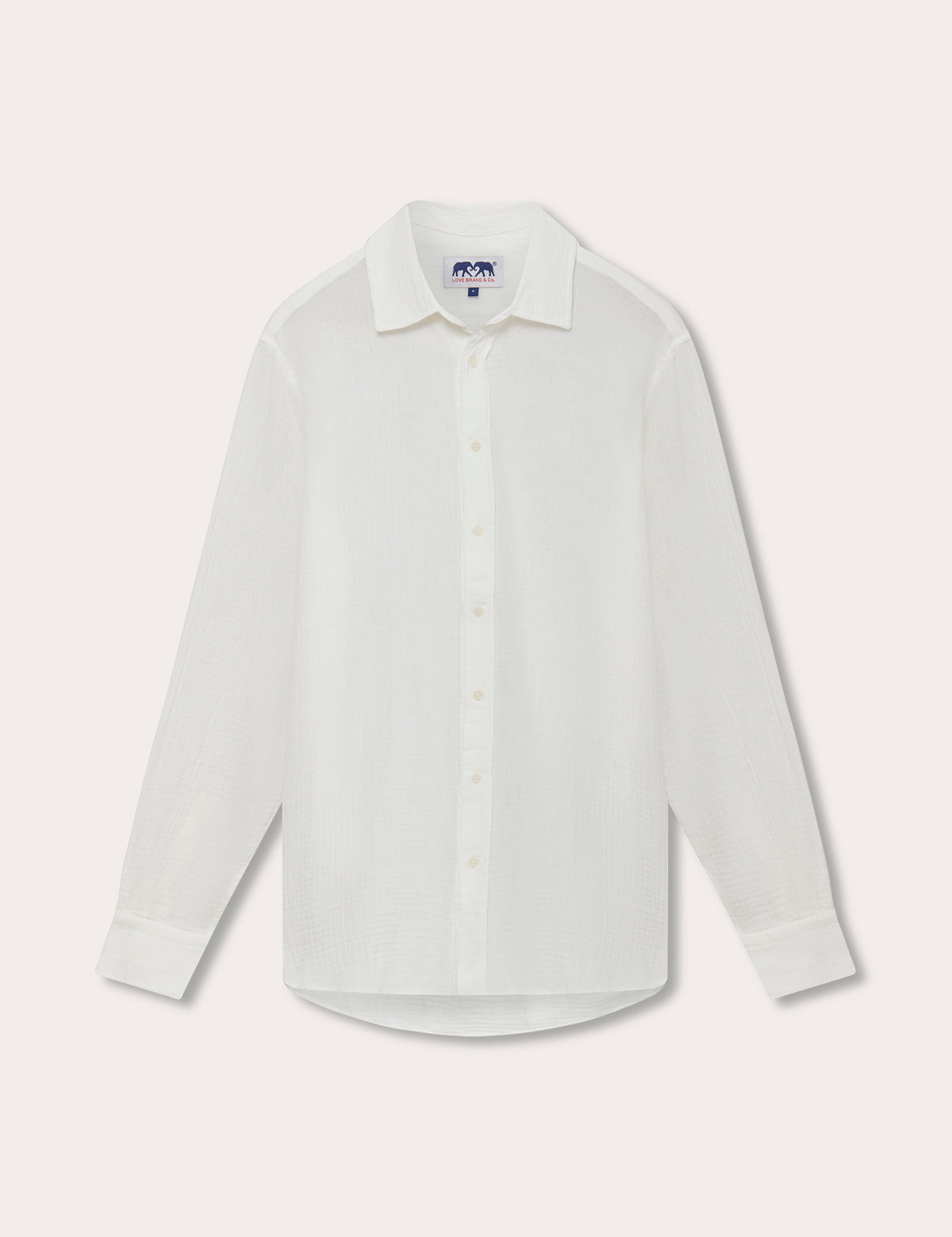 Men's White Galliot Cotton Waffle Shirt displayed against a neutral background. Old money style shirts.