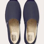 Navy Blue espadrilles made from 100% cotton canvas, providing breathability and comfort, perfect for summer wear.