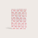 Block-Printed Notebook Set of Two with eco-friendly, recycled cotton cover featuring 'Elephants of India' print in a pink pattern