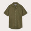 Olive Green Arawak mens linen shirt. Short-Sleeved old money shirts.