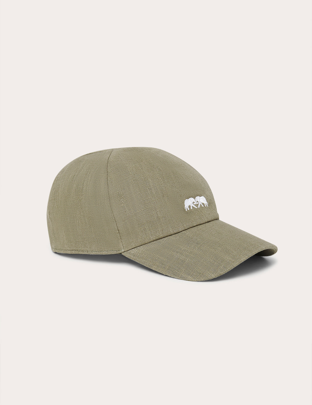 Men's Olive Finley Cap made of 100% linen with embroidered logo and stylish design.