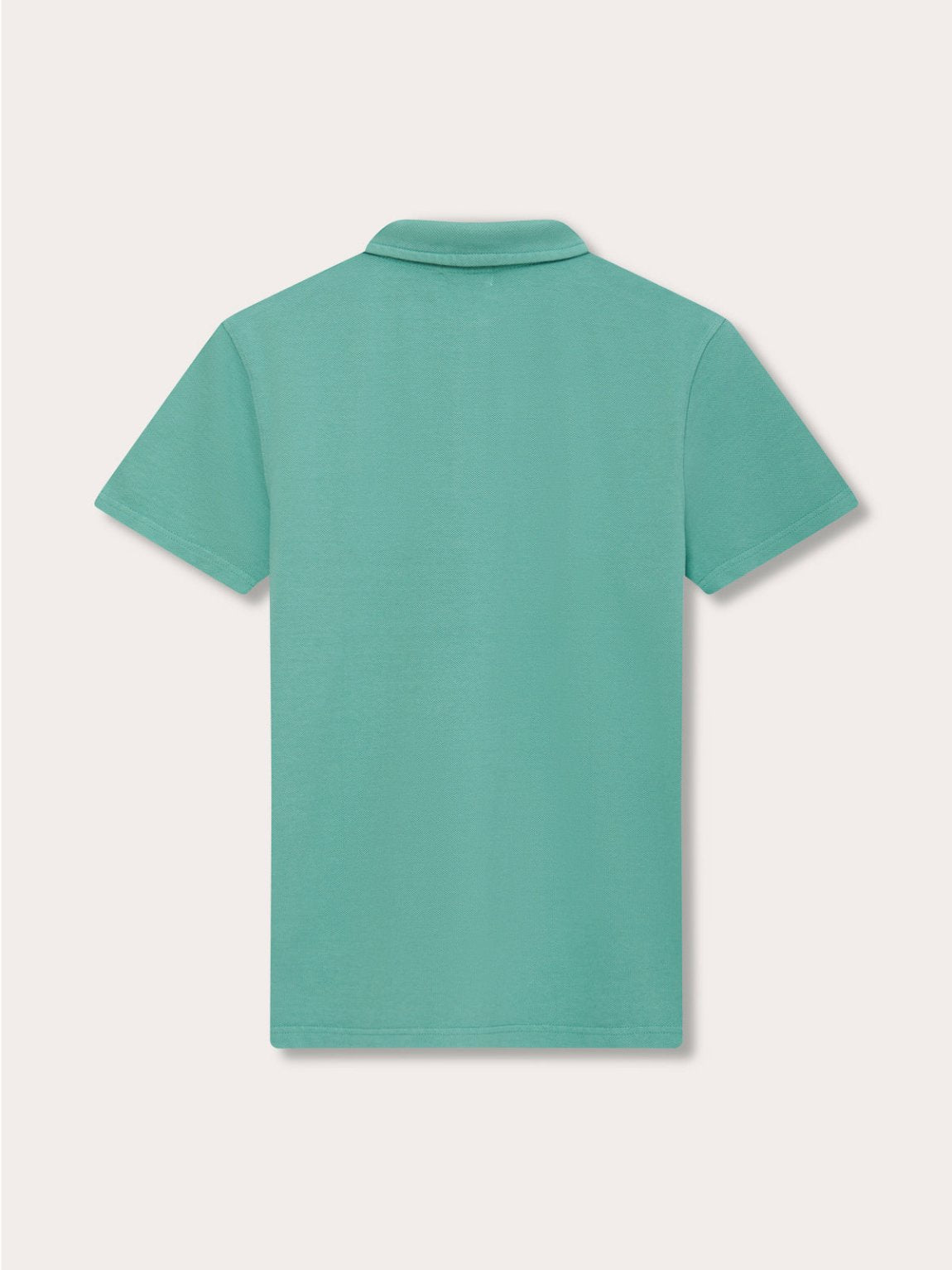 Men's Riviera Green Pensacola Polo Shirt back view, featuring a classic collar and short sleeves.