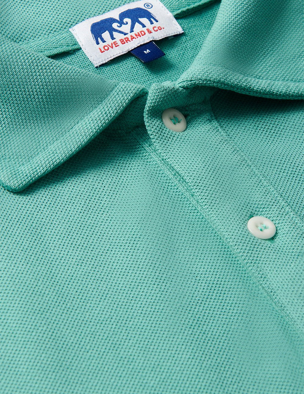 Men's Riviera Green Pensacola Polo Shirt with two-button placket and classic collar.