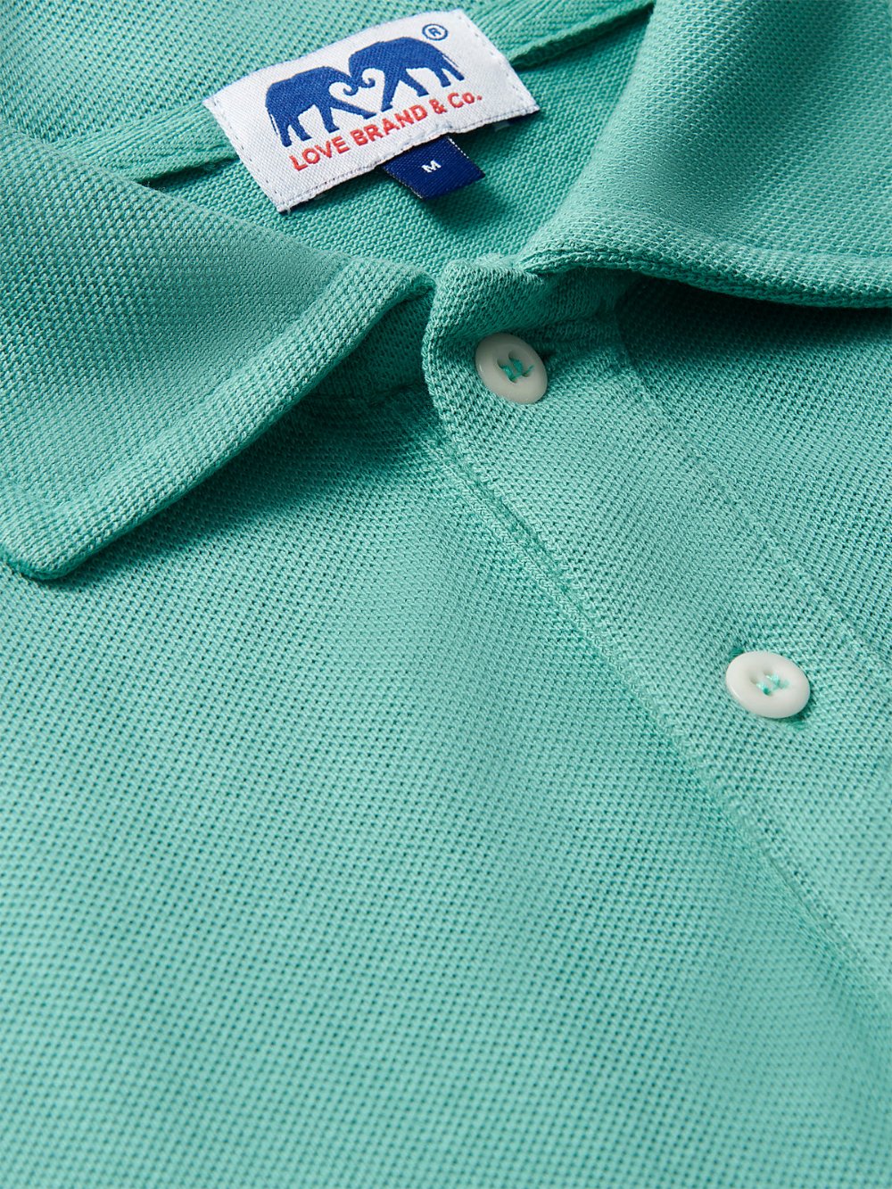 Men's Riviera Green Pensacola Polo Shirt with two-button placket and classic collar.