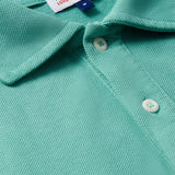 Men's Riviera Green Pensacola Polo Shirt with two-button placket and classic collar.