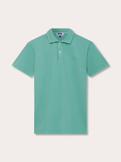 Men's Riviera Green Pensacola Polo Shirt featuring a two-button placket and classic collar.