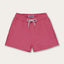 Boys Ruby Red Staniel Swim Shorts in rich raspberry color with drawstring and soft mesh lining.