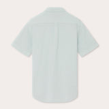 Back view of Sea Air Manjack mens Linen Shirt in a subtle pastel hue, featuring short sleeves and a breathable design. Old money shirt made from 100% linen.