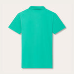 Men's Sicilian Green Pensacola Polo Shirt, back view, showcasing vibrant green color and classic collar design.