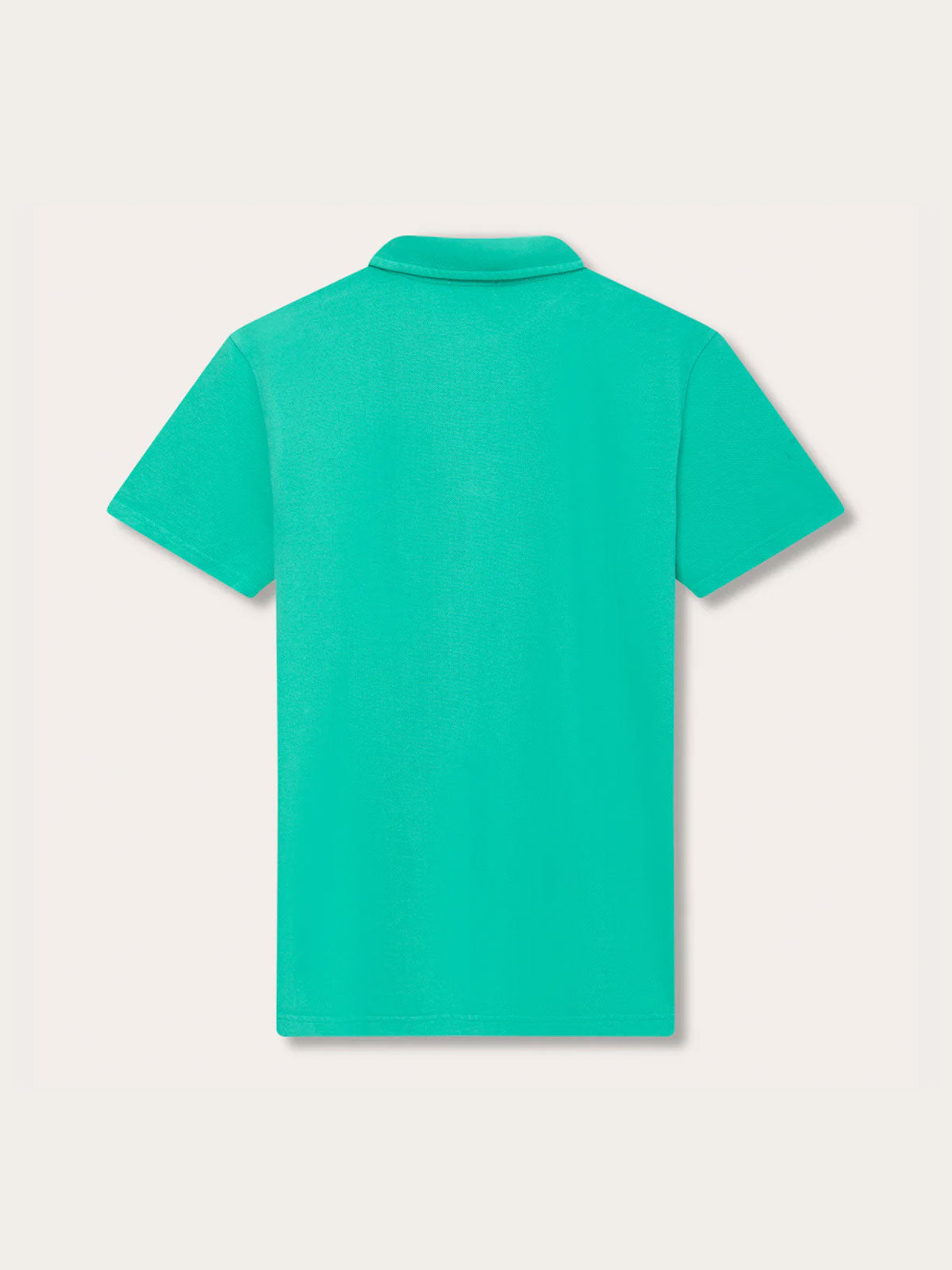 Men's Sicilian Green Pensacola Polo Shirt, back view, showcasing vibrant green color and classic collar design.