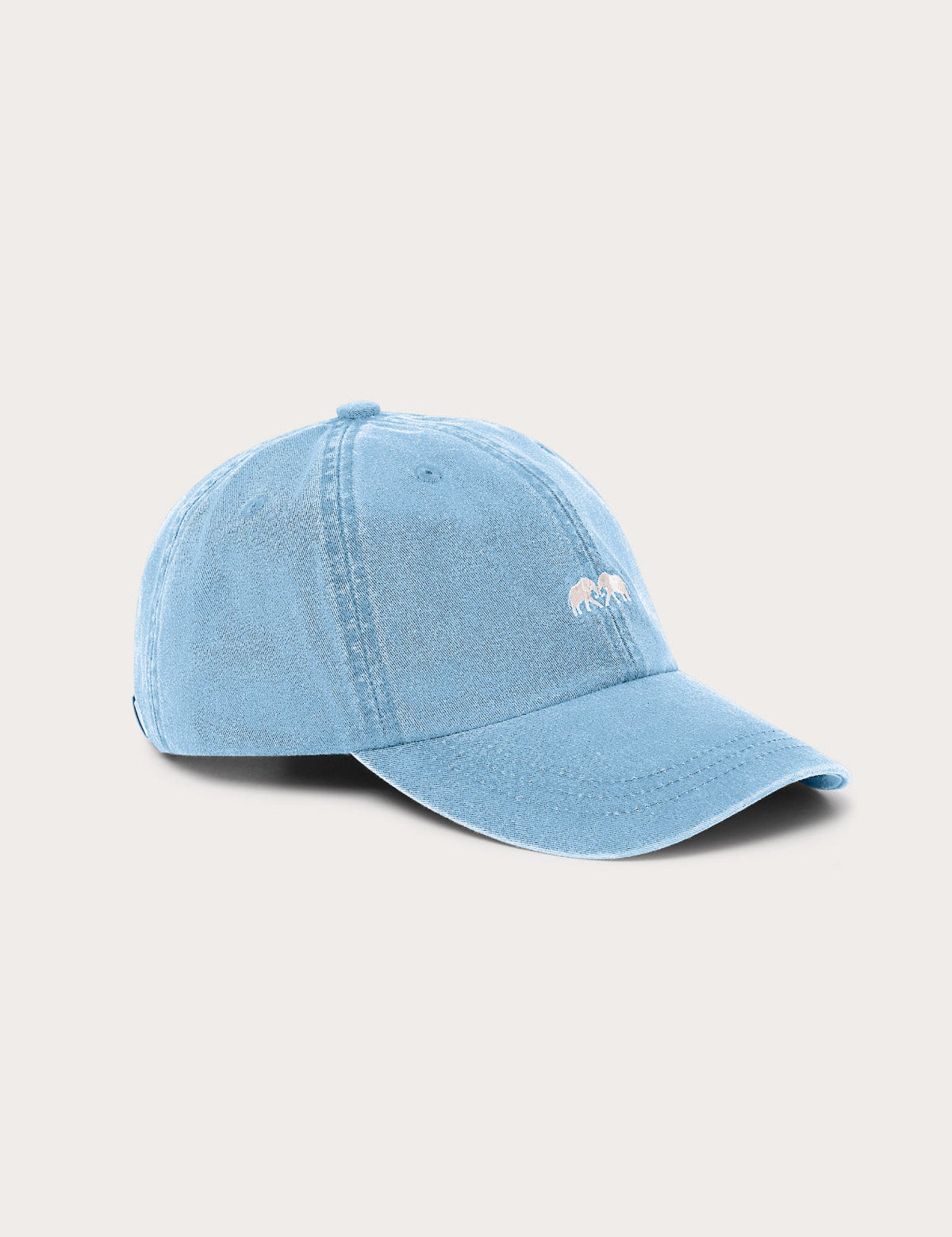 Mens baseball cap in sky blue made from 100% organic cotton.