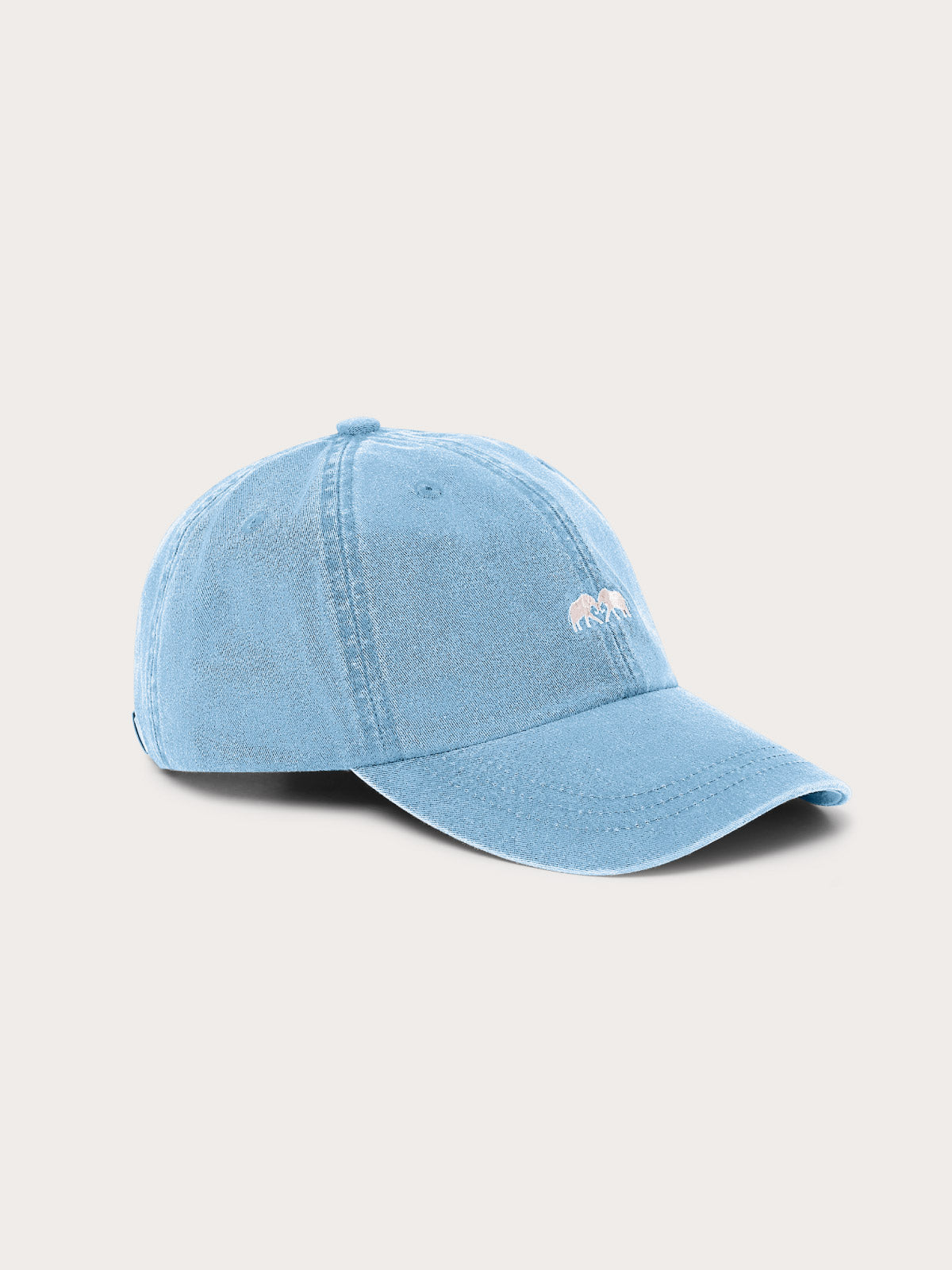 Mens baseball cap in sky blue made from 100% organic cotton.