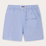 Men's Sky Blue Staniel Swim Shorts back-view. Plain blue swim shorts with backpocket.