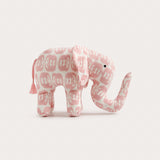 Pink patterned soft elephant ornament called "Tara the Elephant Elephants of India" made from 80s cotton voile.