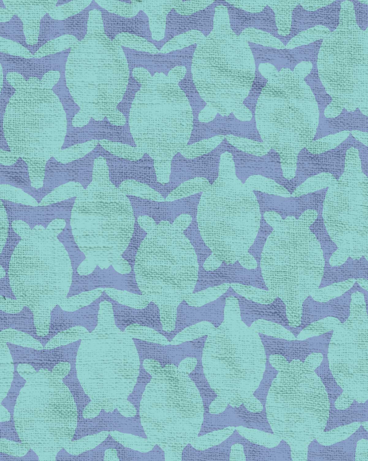 Pattern of green turtles on a blue background