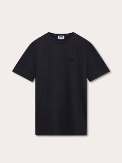 Men's Volcanic Black Lockhart T-Shirt made from 100% organic cotton, offering a classic fit and breathable comfort.