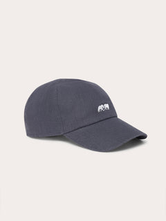 Mens Washed Navy Finley Cap made from 100% linen with an embroidered logo.