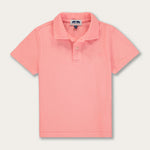 Boys Watermelon Pensacola Polo Shirt in bright pink-red hue.