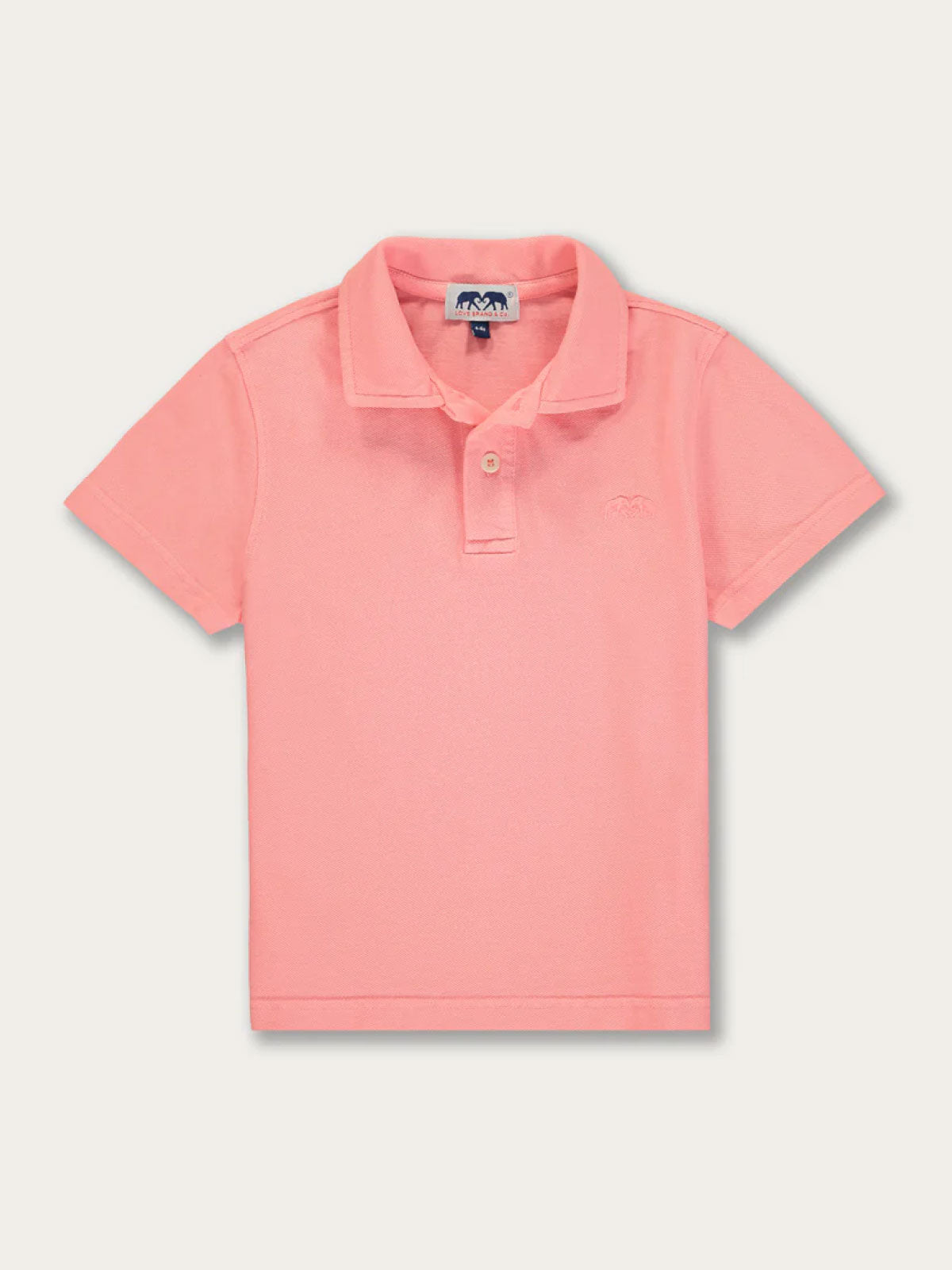 Boys Watermelon Pensacola Polo Shirt in bright pink-red hue.