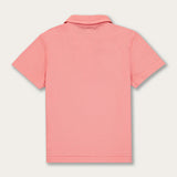 Back view of Boys Watermelon Pensacola Polo Shirt displaying a bright pink-red hue.