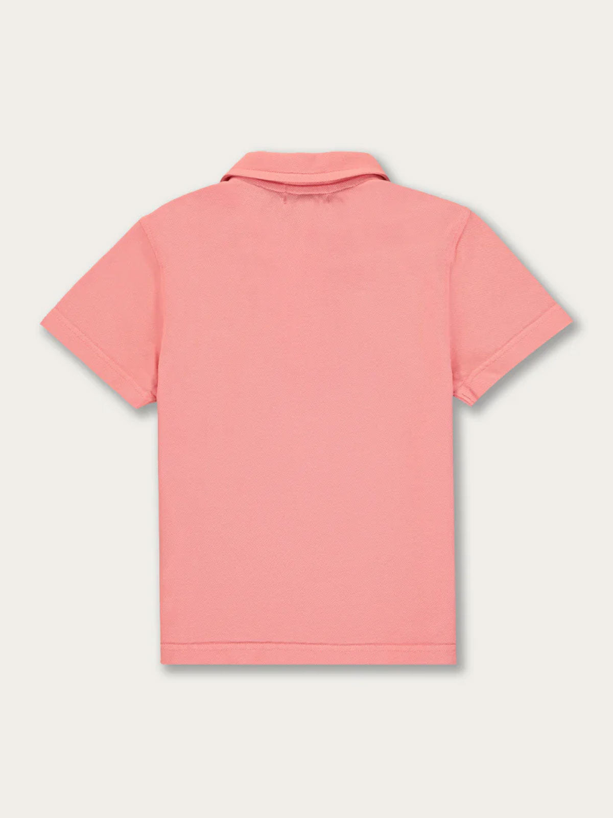 Back view of Boys Watermelon Pensacola Polo Shirt displaying a bright pink-red hue.