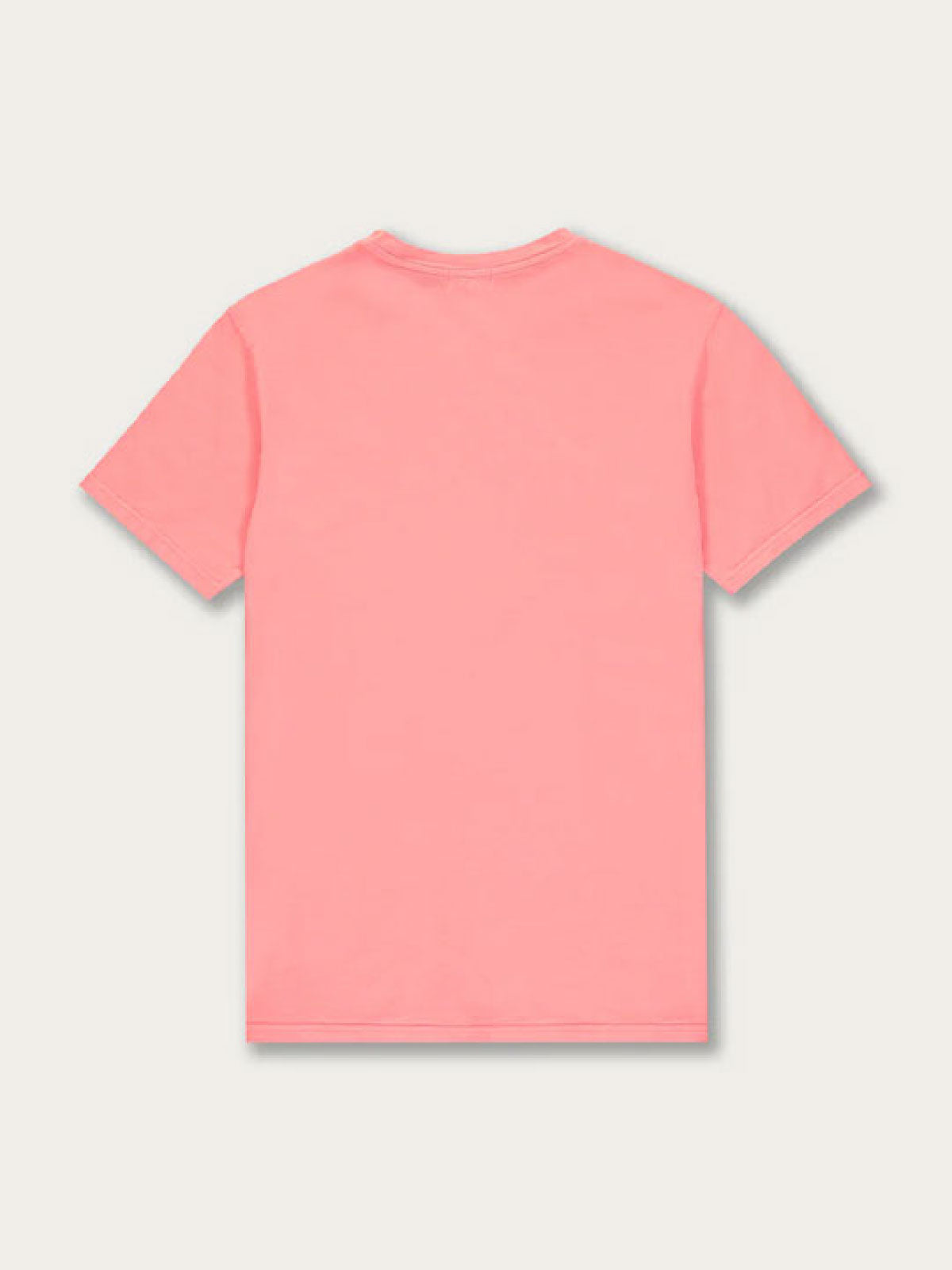 Men's Watermelon Lockhart T-Shirt in bright pink-red hue, back view.