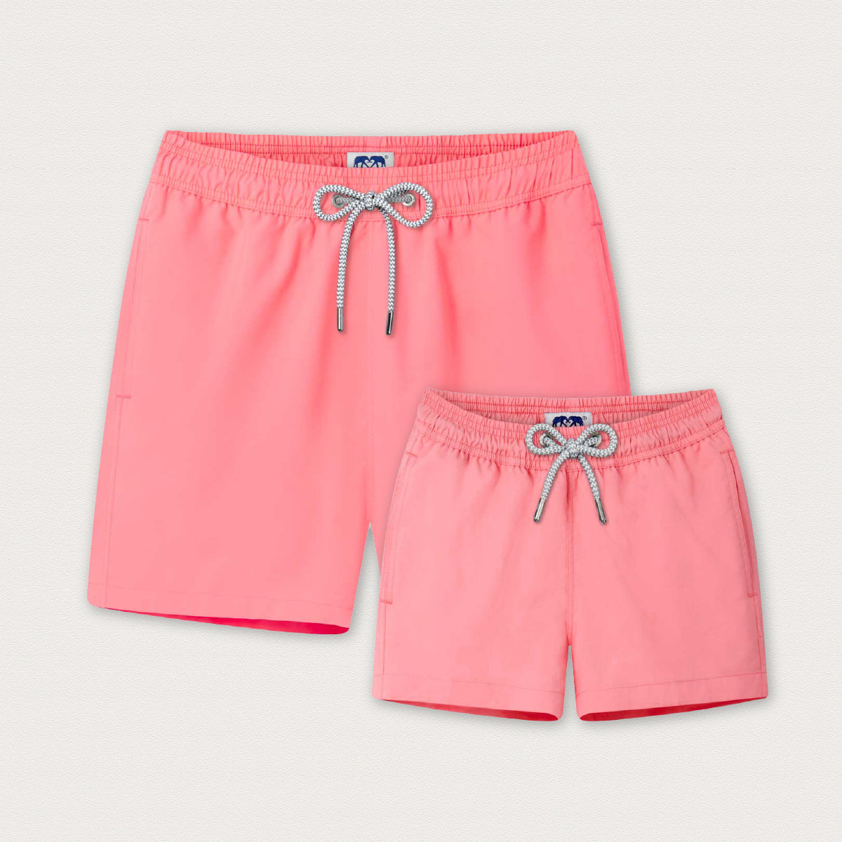 Pink swim shorts in mens and boys sizes
