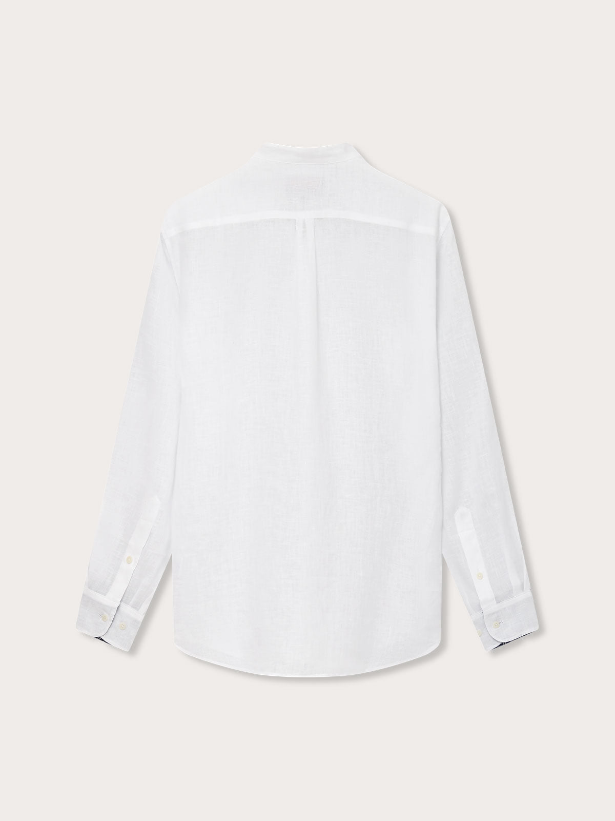 Men's White Go With The Flow Maycock Linen Shirt - Back View