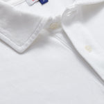 Men's White Pensacola Polo Shirt with Collar Detail and Buttons.