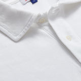 Men's White Pensacola Polo Shirt with Collar Detail and Buttons.