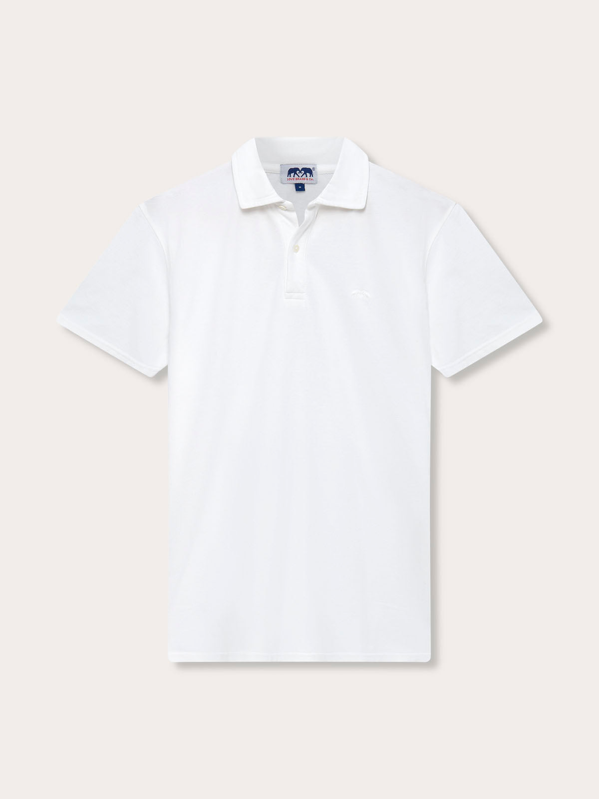 Men's White Pensacola Polo Shirt displayed in a front view.