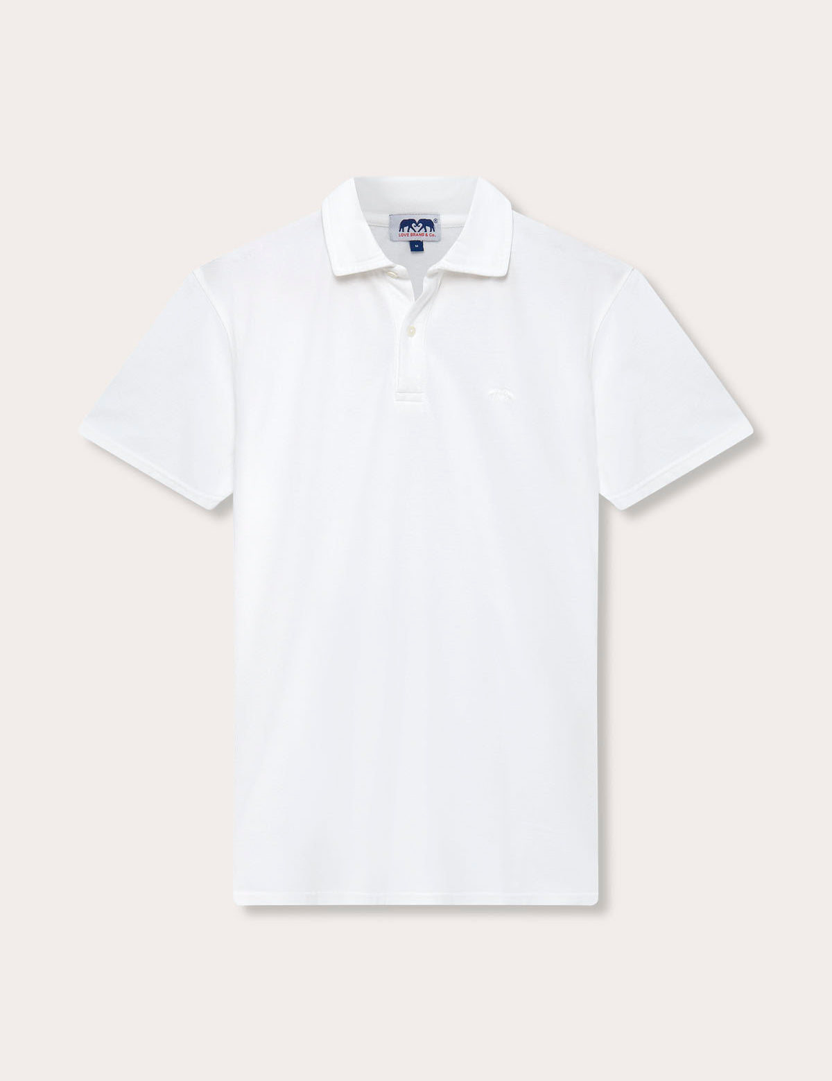 Men's White Pensacola Polo Shirt displayed in a front view.