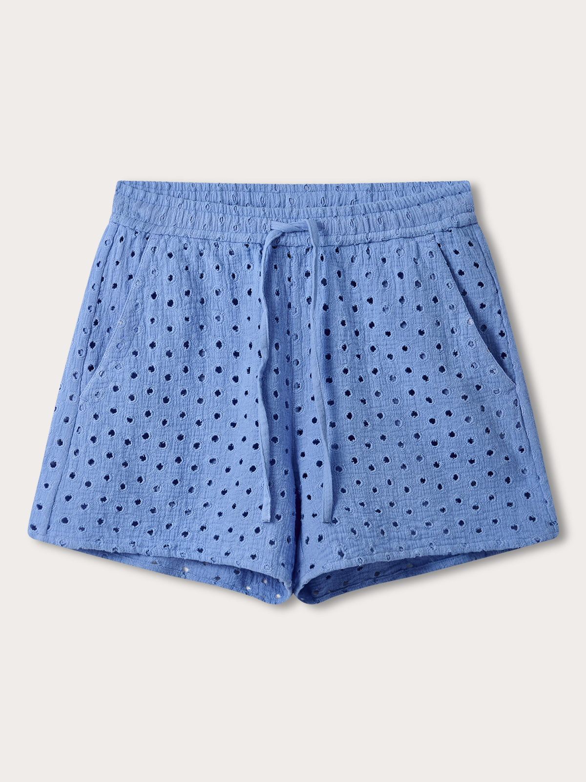Womens blue eyelet shorts