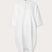 Front view of Womens White Jumento Linen Poncho. Half button-up short sleeved white poncho made from 100% linen.