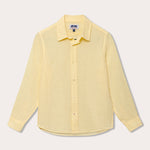 Boys' Limoncello Abaco Linen Shirt, 100% linen, long sleeves, light yellow color.