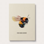 The Great Elephant Migration Bumble bee Greeting Card featuring 'The Bees Knees' text.