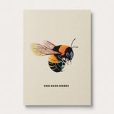 The Great Elephant Migration Bumble bee Greeting Card featuring 'The Bees Knees' text.