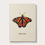 The Great Elephant Migration butterfly Greeting Card featuring 'Time To Fly' text.