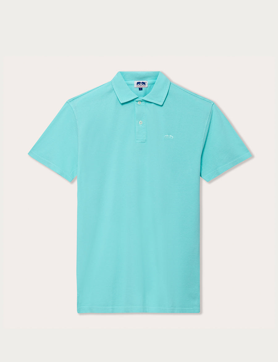 Cay Green Pensacola mens Polo Shirt inspired by the crystal clear aqua sea of the Bahamian Cays.