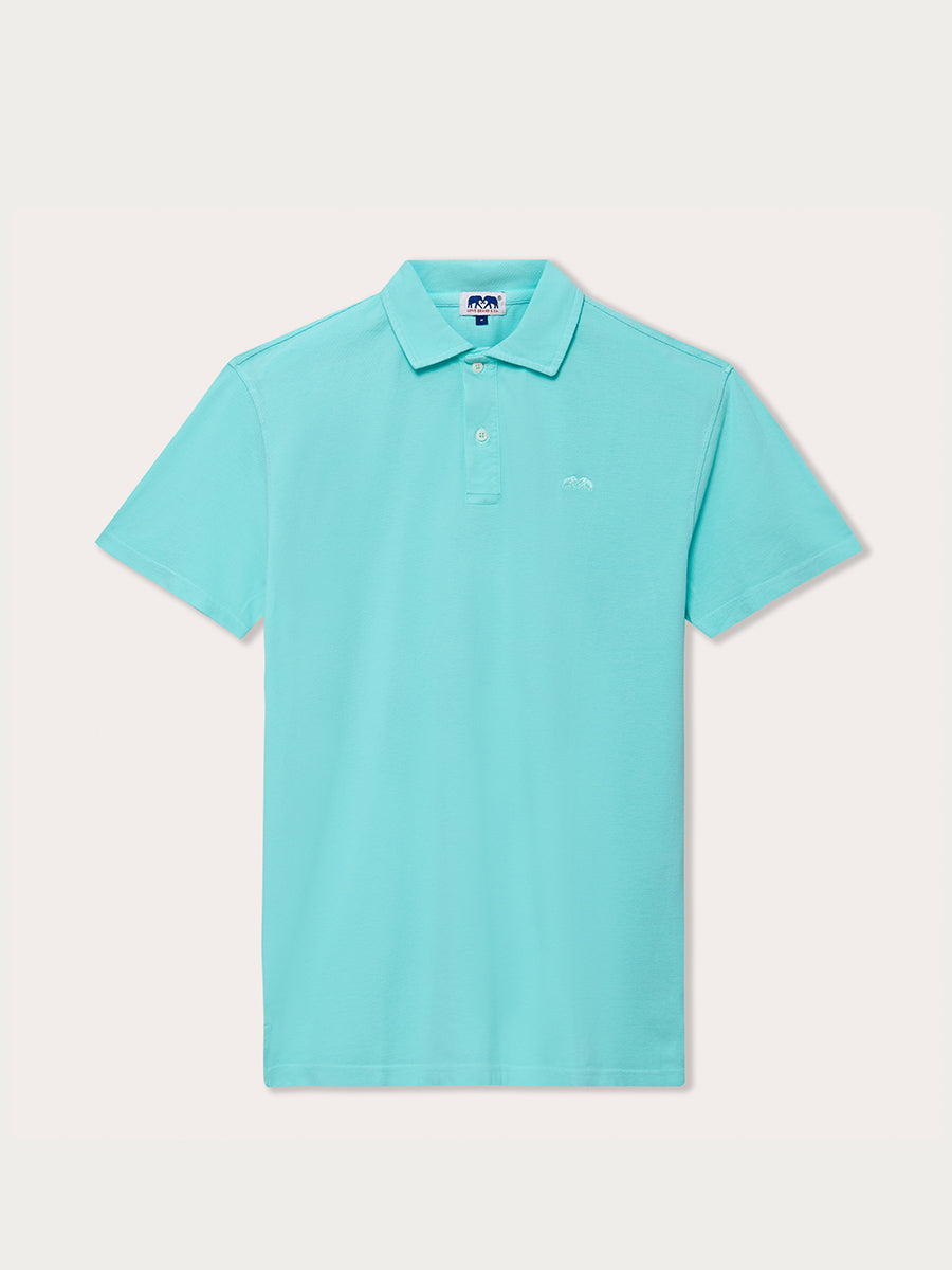 Cay Green Pensacola mens Polo Shirt inspired by the crystal clear aqua sea of the Bahamian Cays.