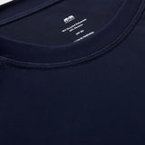 Detailed view of Kids Navy Blue Harbour Rash Guard by LOVE BRAND & Co. Long-sleeved navy blue rah guard for chidlren.