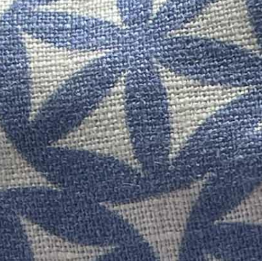 Close-up of blue and white fabric pattern