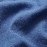 Deatiled view of linen fabric of Kids Deep Blue Joulter Linen Shorts.