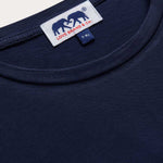 Detailed view of Kids Navy Blue Lockhart With Tab T-Shirt. Short sleeved blue t-shirt for children.